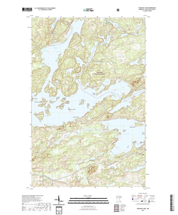 Shagawa Lake topographic map thumbnail