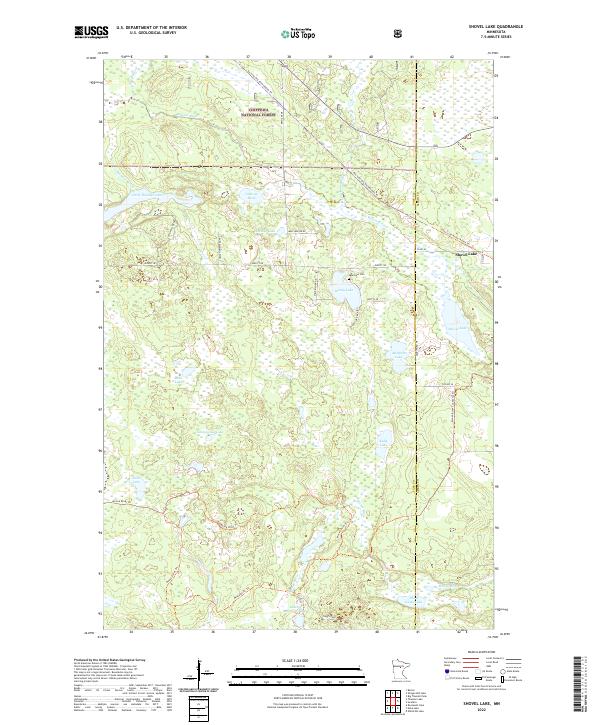Shovel Lake topographic map thumbnail