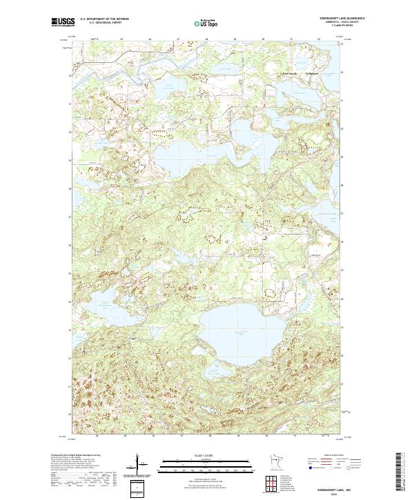 Siseebakwet Lake topographic map thumbnail