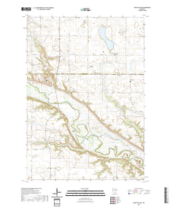 Sleepy Eye NW 2022 topographic map thumbnail