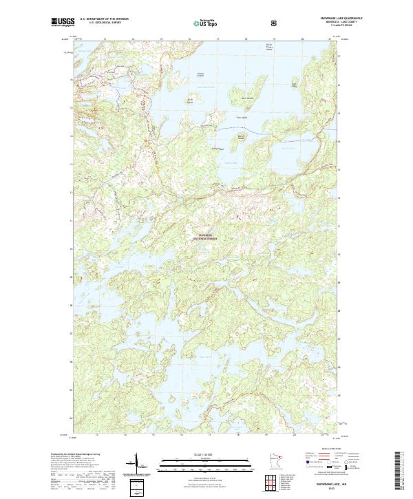 Snowbank Lake topographic map thumbnail