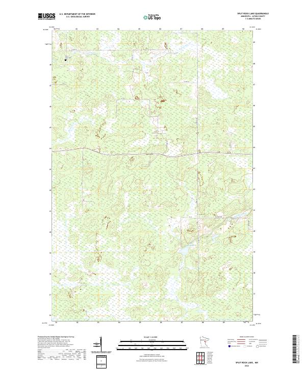 Split Rock Lake 2022 topographic map thumbnail