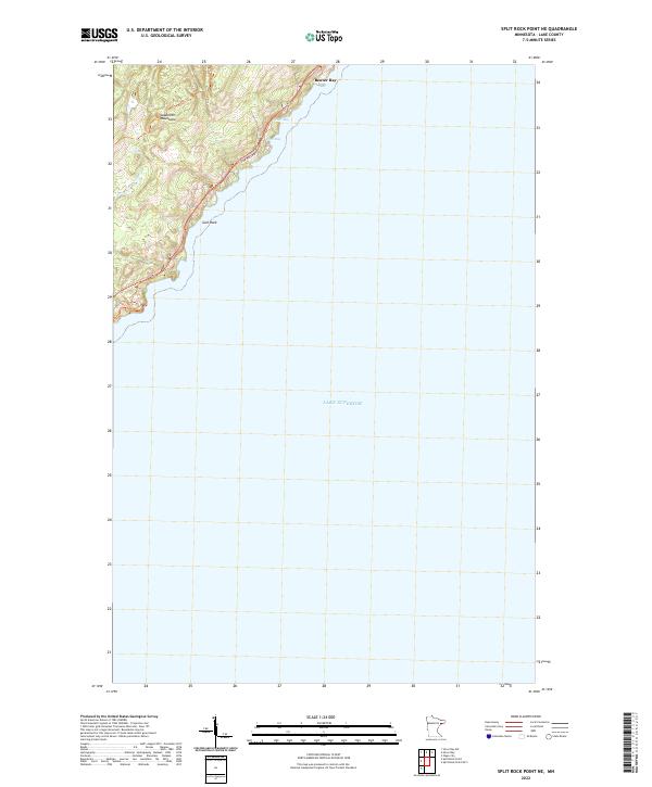 Split Rock Point NE 2022 topographic map thumbnail