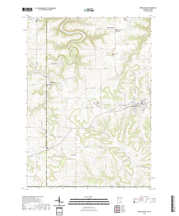 Spring Grove 2022 topographic map thumbnail