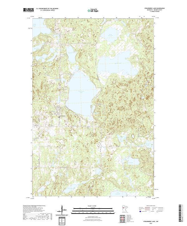 Strawberry Lake 2022 topographic map thumbnail