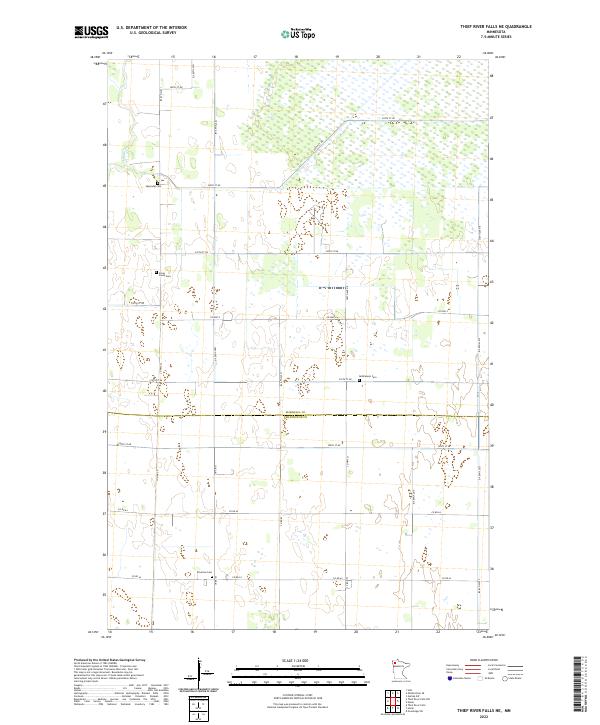 Thief River Falls NE topographic map thumbnail