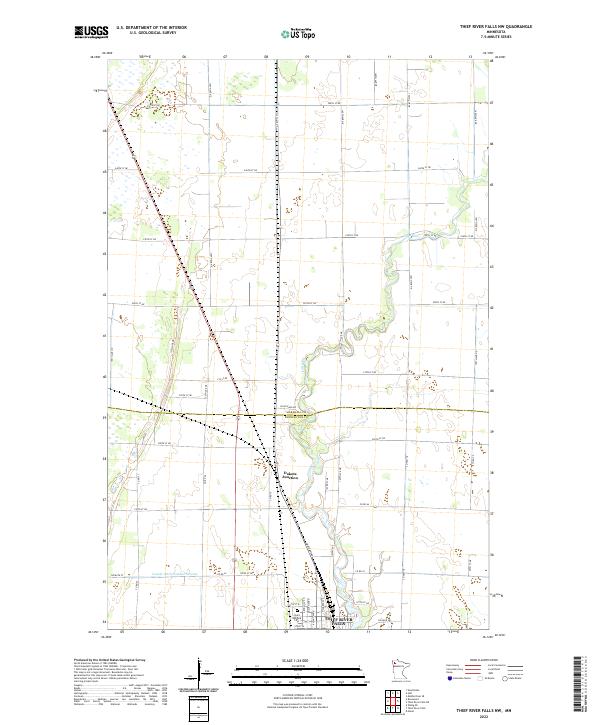 Thief River Falls NW 2022 topographic map thumbnail