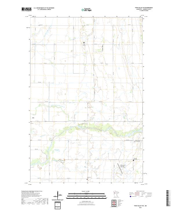 Twin Valley SW topographic map thumbnail