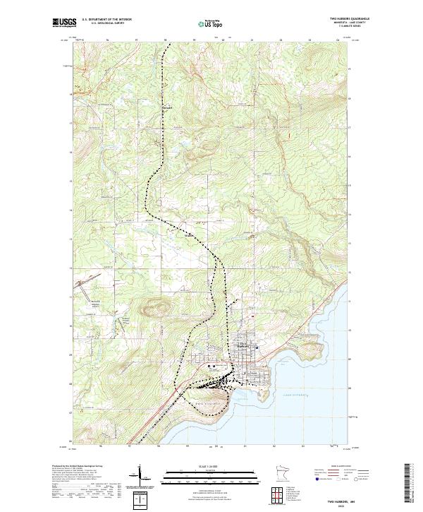 Two Harbors 2022 topographic map thumbnail