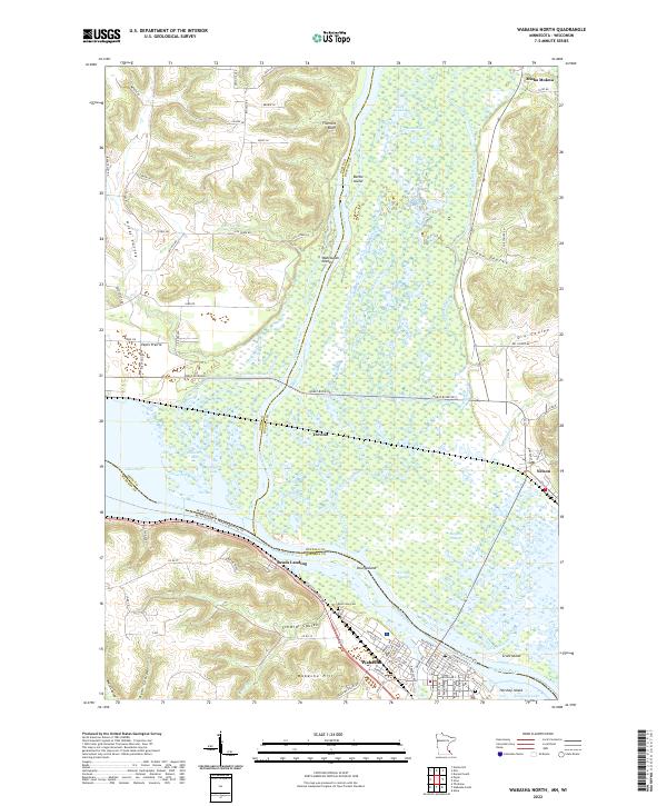 Wabasha North 2022 topographic map thumbnail