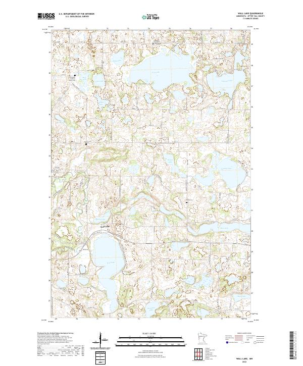 Wall Lake 2022 topographic map thumbnail