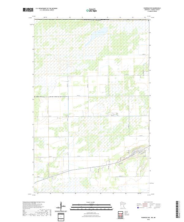 Warroad NW 2022 topographic map thumbnail