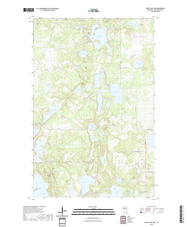 White Fish Lake 2022 topographic map thumbnail
