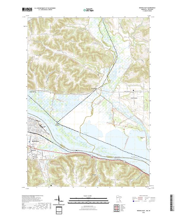 Winona East 2022 topographic map thumbnail