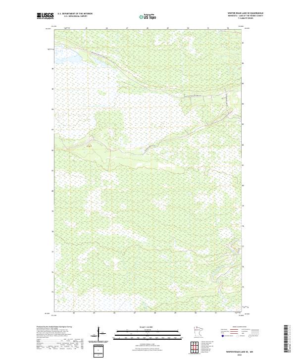 Winter Road Lake SE topographic map thumbnail