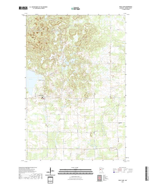 Wolf Lake 2022 topographic map thumbnail