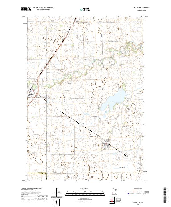 Wood Lake topographic map thumbnail