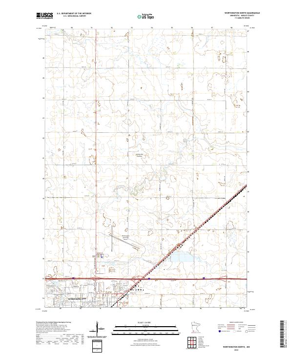 Worthington North 2022 topographic map thumbnail