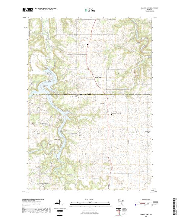 Zumbro Lake 2022 topographic map thumbnail