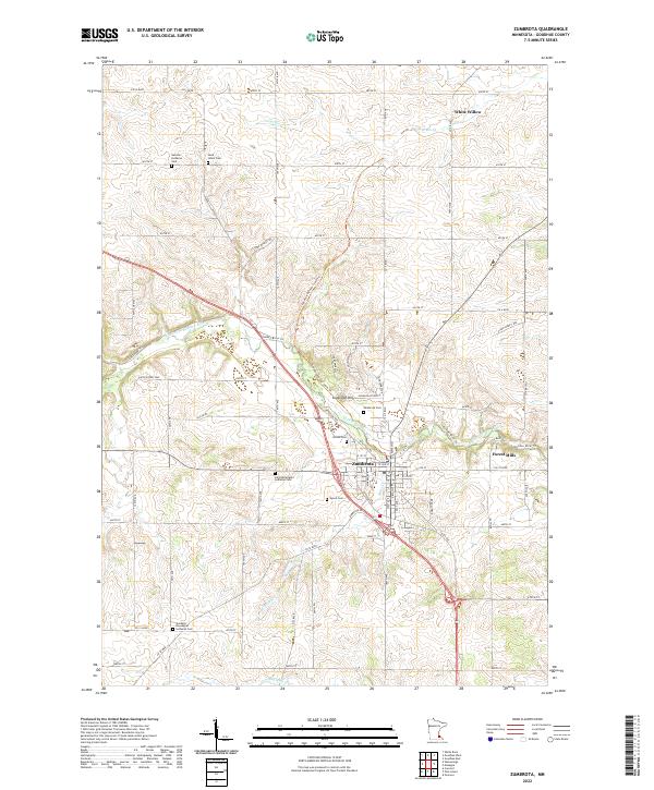 Zumbrota 2022 topographic map thumbnail