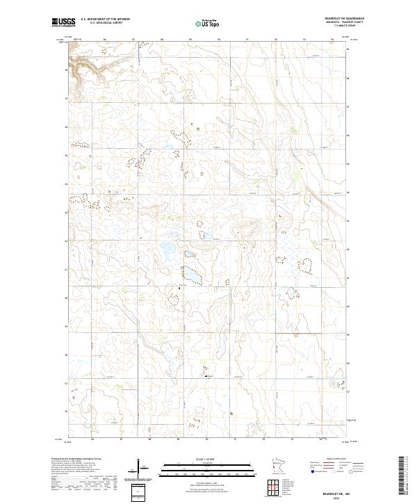 Beardsley NE topographic map thumbnail