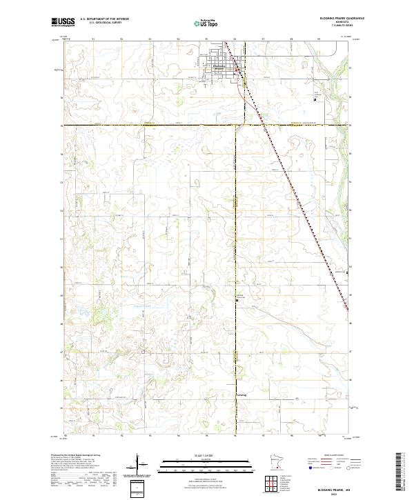 Blooming Prairie topographic map thumbnail