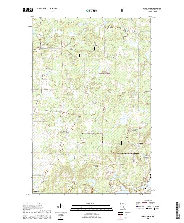 Dewey Lake SE topographic map thumbnail