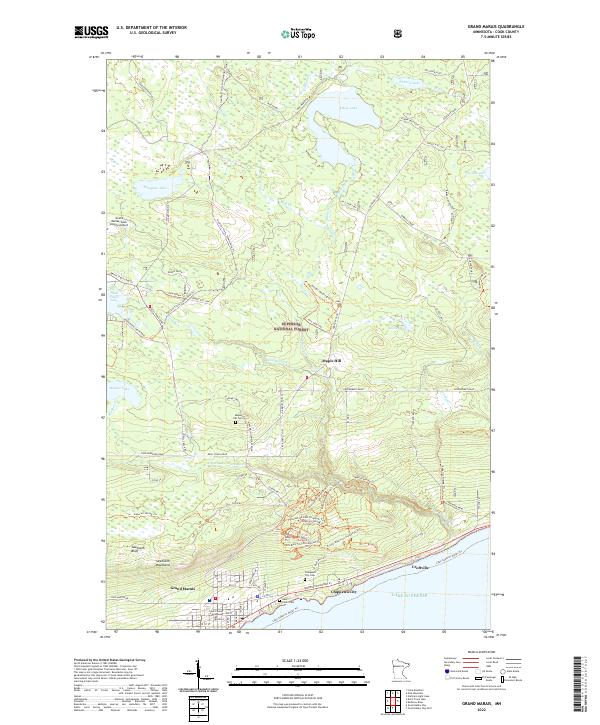 Grand Marais topographic map thumbnail
