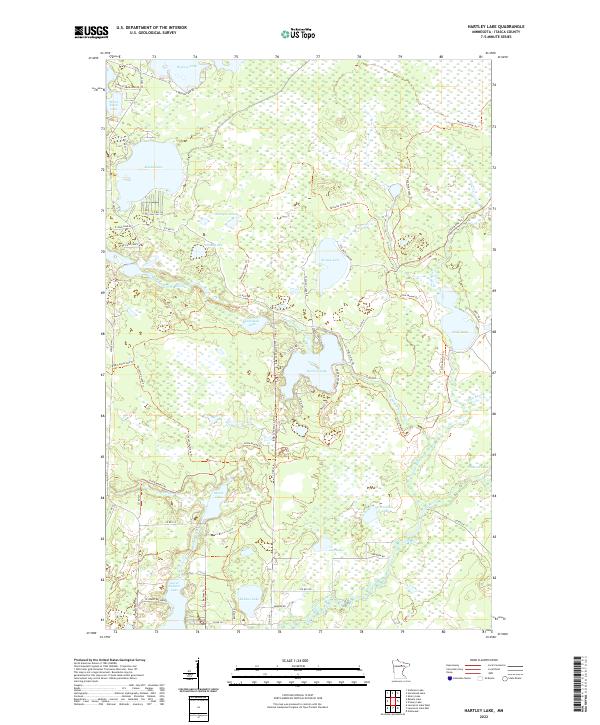 Hartley Lake topographic map thumbnail
