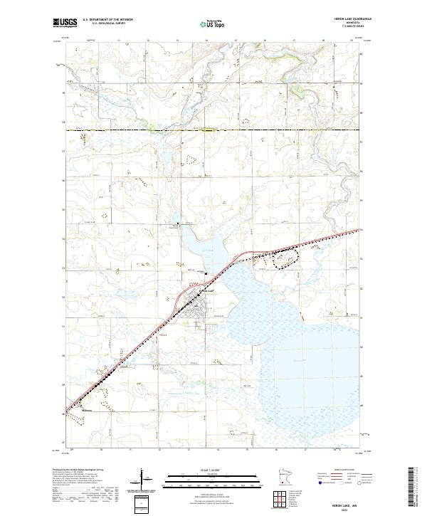Heron Lake topographic map thumbnail