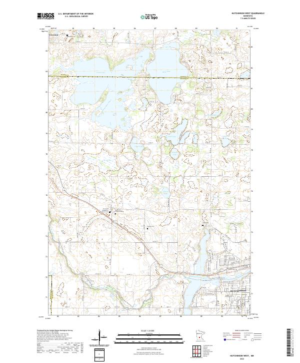 Hutchinson West topographic map thumbnail