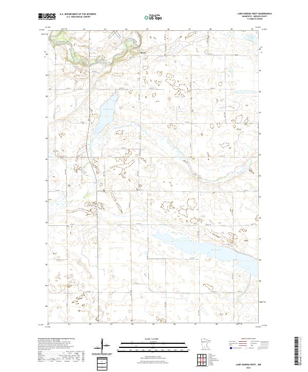 Lake Hanska West topographic map thumbnail