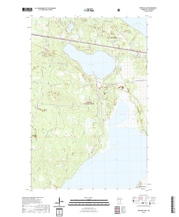 Portage Lake topographic map thumbnail