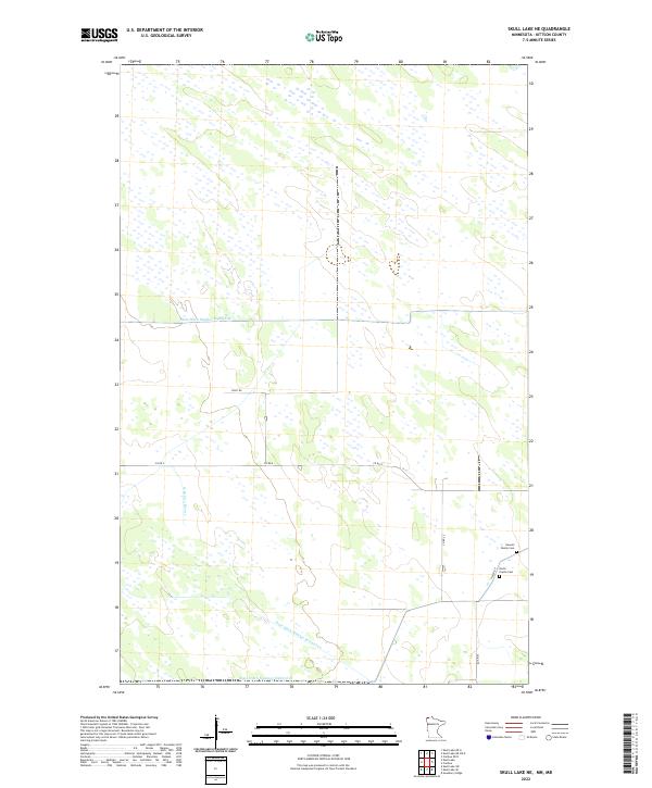 Skull Lake NE topographic map thumbnail