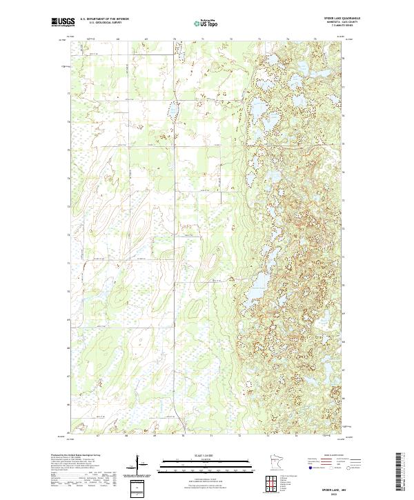 Spider Lake 2022 topographic map thumbnail