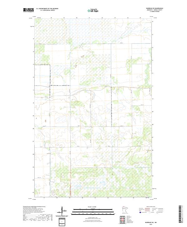 Warroad SW 2022 topographic map thumbnail