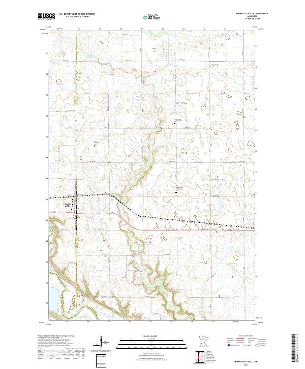 Minnesota Falls 2022 topographic map thumbnail