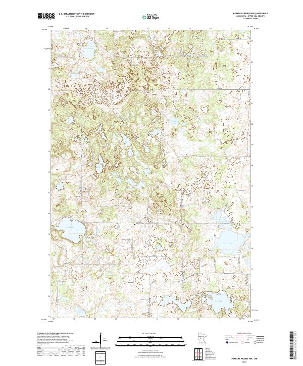 Parkers Prairie NW topographic map thumbnail