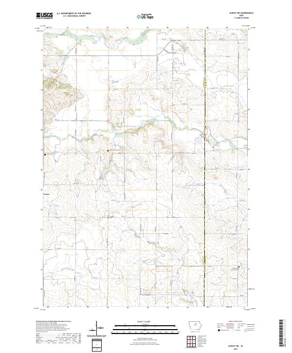 Ackley NE topographic map thumbnail