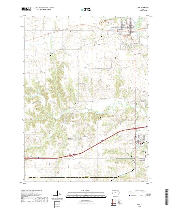 Adel topographic map thumbnail