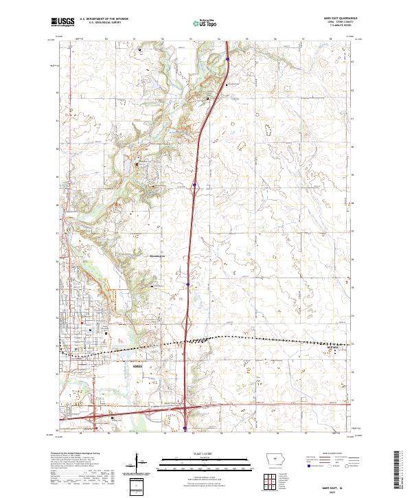 Ames East topographic map thumbnail