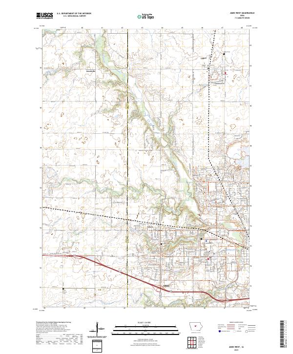 Ames West topographic map thumbnail