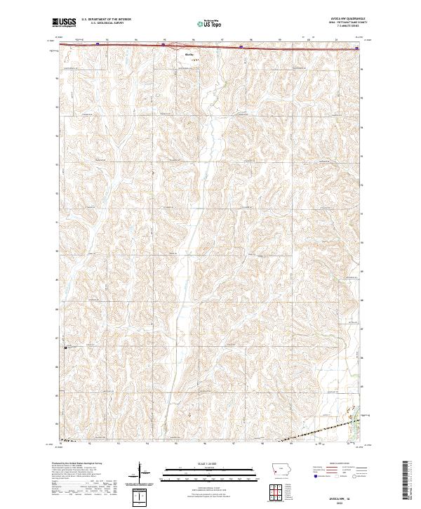 Avoca NW topographic map thumbnail