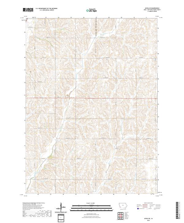 Avoca SE topographic map thumbnail