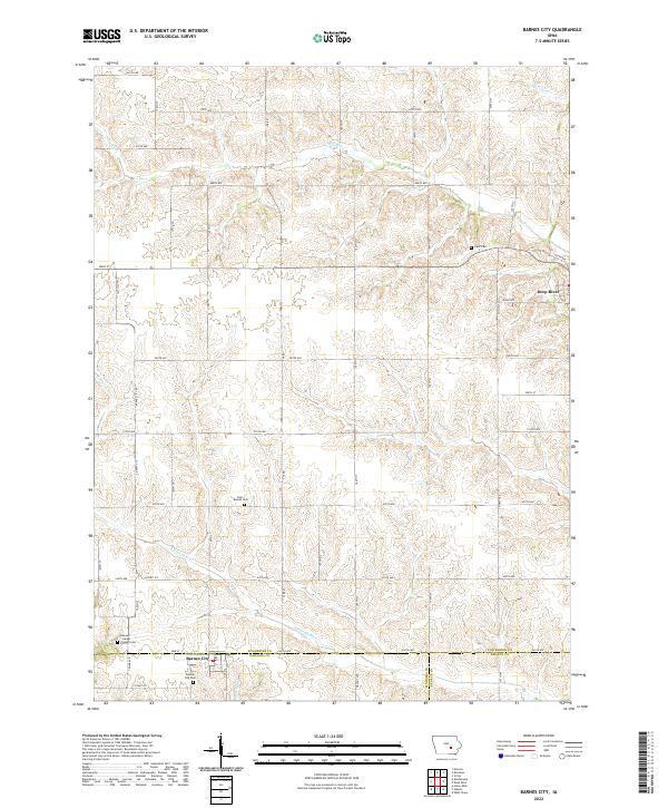 Barnes City topographic map thumbnail