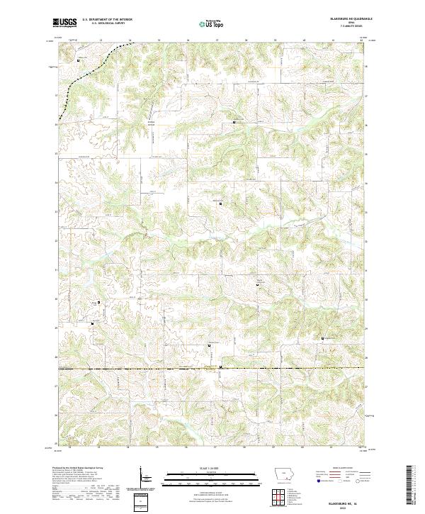 Blakesburg NE topographic map thumbnail