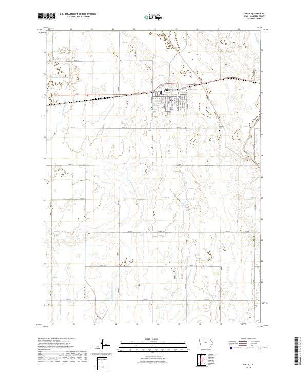 Britt topographic map thumbnail