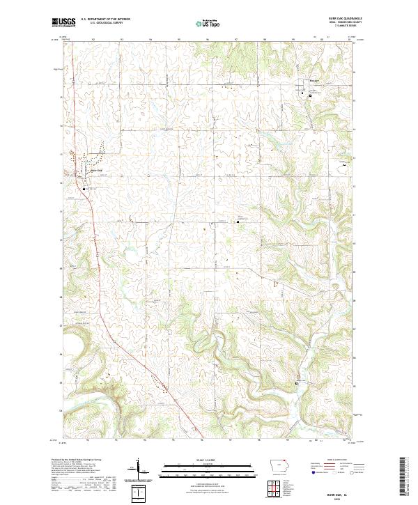 Burr Oak topographic map thumbnail