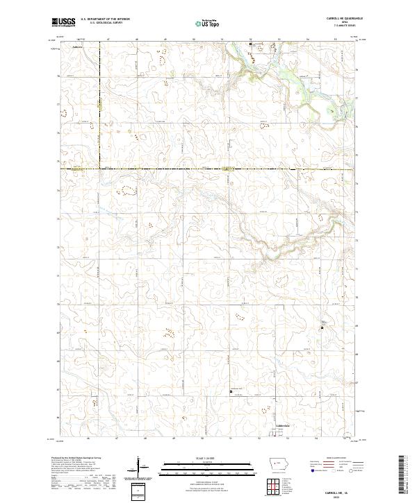 Carroll NE topographic map thumbnail