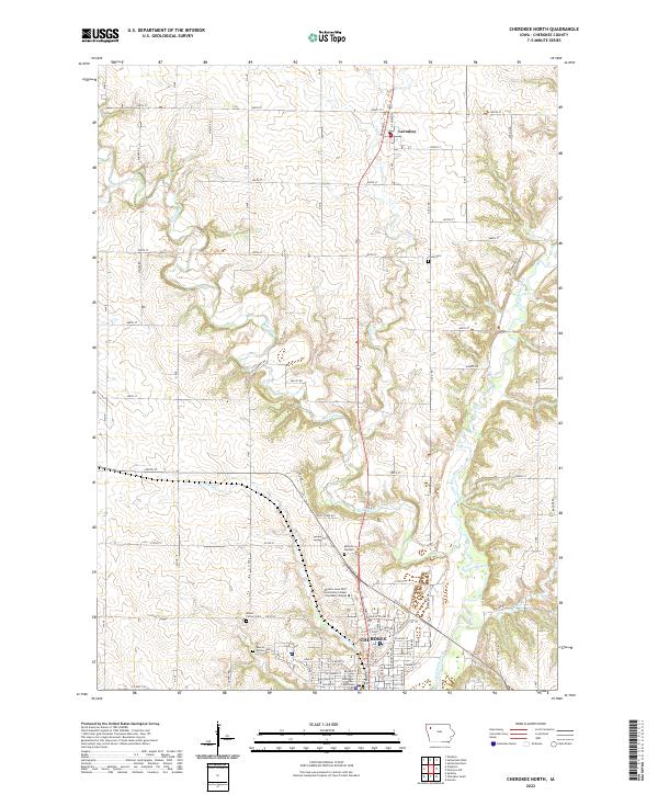 Cherokee North topographic map thumbnail